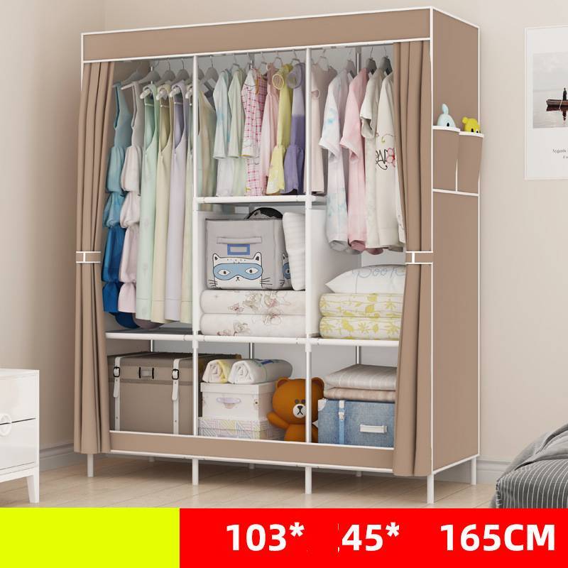 Armario Individual VitalSpace - Cerrado DIY 70x45x150cm Muebles y Organización NovaVital Three Columns Coffee