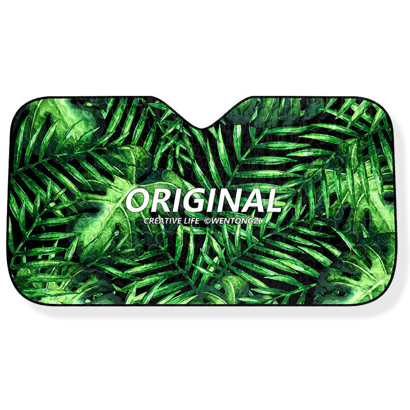 Parasol para Auto con Diseño Artístico – Protección UV y Aislamiento Térmico (Plegable, Universal, Aluminio Reflectante) Protección solar Mi tienda Army Green