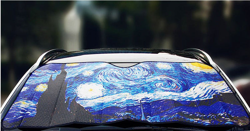 Parasol para Auto con Diseño Artístico – Protección UV y Aislamiento Térmico (Plegable, Universal, Aluminio Reflectante) Protección solar Mi tienda