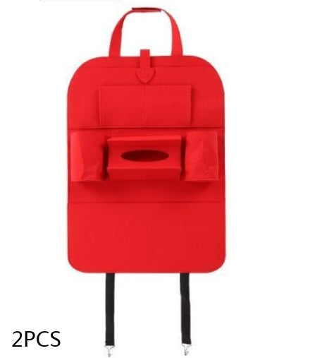 Organizador Multiusos para Asiento de Auto – Bolsillos de Almacenamiento, Montaje Colgante Universal (Impermeable, Negro)