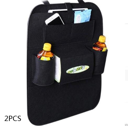 Organizador Multiusos para Asiento de Auto – Bolsillos de Almacenamiento, Montaje Colgante Universal (Impermeable, Negro) Accesorios para Auto Mi tienda Black 2pcs