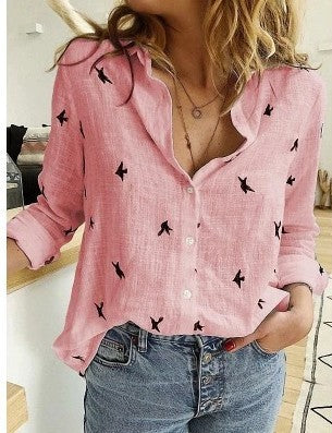 Blusa Casual Mujer – Manga Larga, Estilo Versátil, Cuello Clásico o V, (S–XL) Blusa de manga larga, Moda femenina Mi tienda