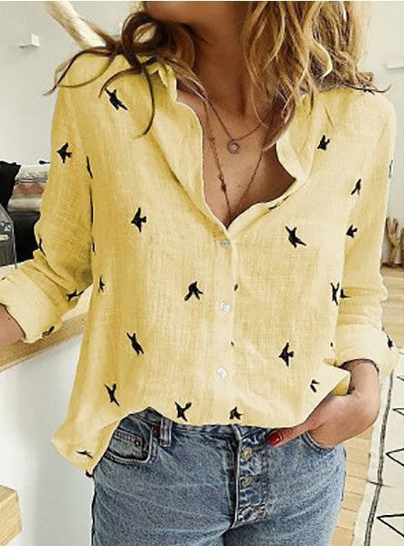 Blusa Casual Mujer – Manga Larga, Estilo Versátil, Cuello Clásico o V, (S–XL) Blusa de manga larga, Moda femenina Mi tienda