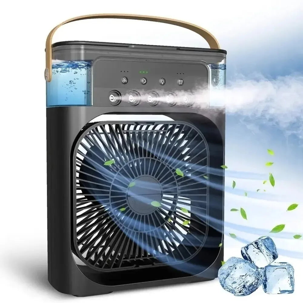 Mini Aire Acondicionado VitalCool - Portátil USB con LEDs Climatización y Hogar NovaVitalShop Black