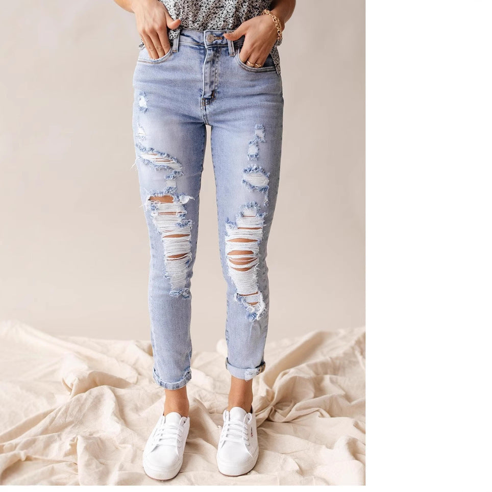 Jeans VitalBold Mujer – Rasgados, Cintura Alta, Corte Skinny Casual Europeo (S–XL) Jeans / Pantalones Mujer Mi tienda