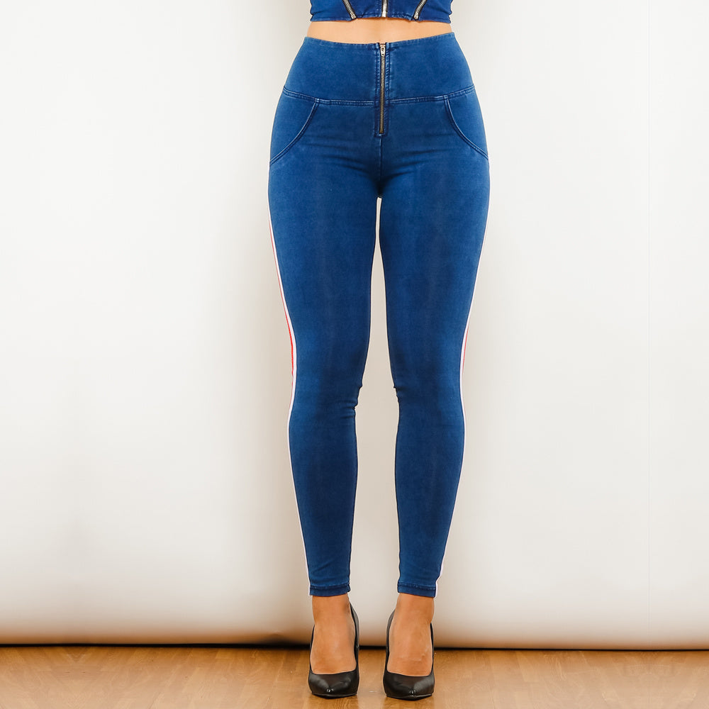 Jeans VitalFit Melody – Push-Up · Rayado · Slim Fit · Tiro Alto Jeans / Pantalones Mujer Mi tienda