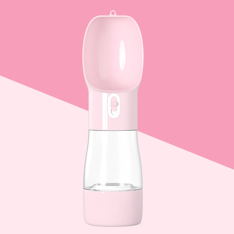 Dispensador de Agua Portátil para Perros | Botella Plegable 2 en 1 | Ideal para Viajes y Paseos Accesorios para mascotas / Bebedero port Mi tienda Pink