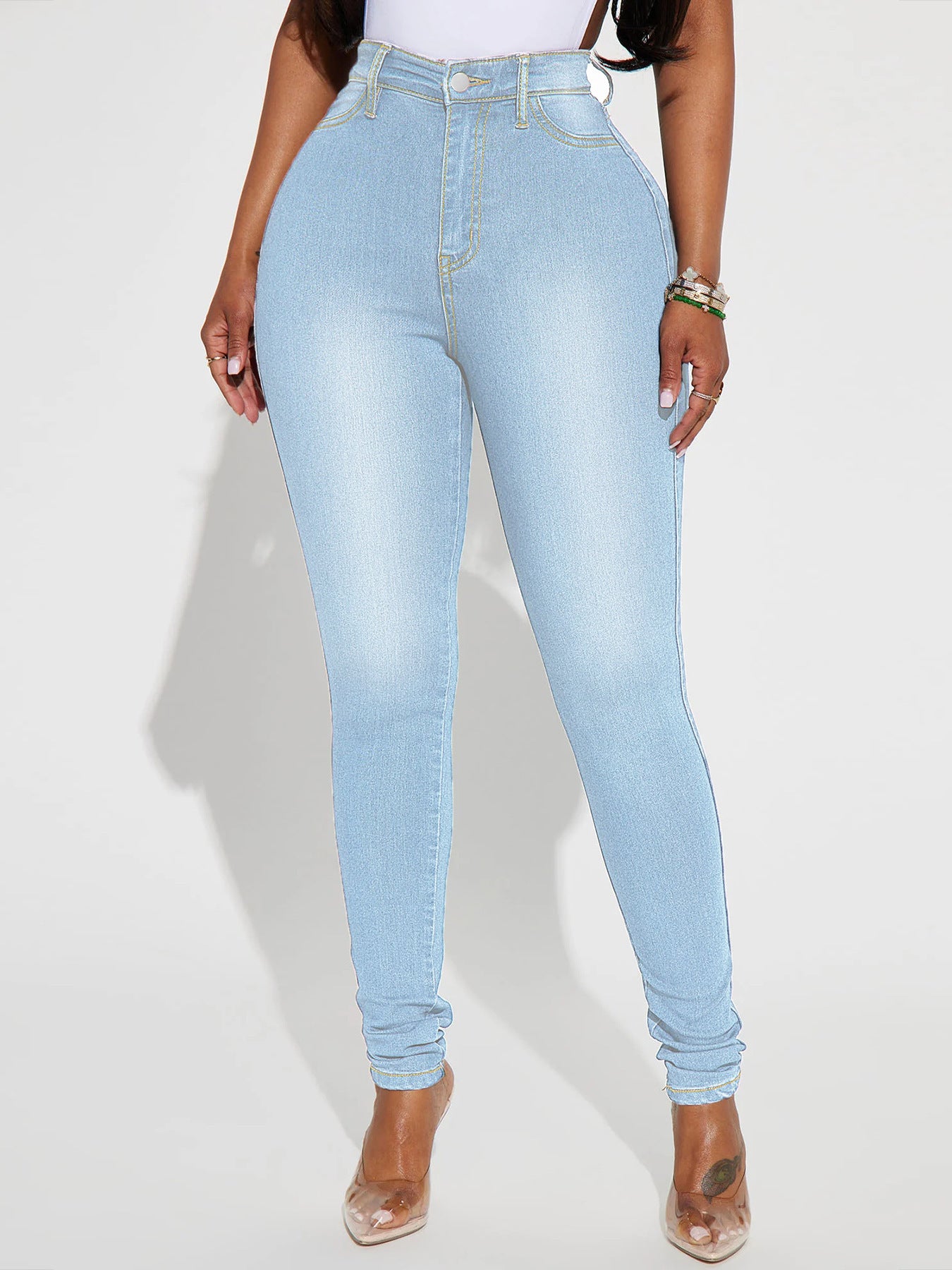 Jeans VitalShape Mujer – Slim Fit, Cintura Alta, Denim Elástico Moldeador (S–XL) Jeans / Pantalones Mujer Mi tienda Light Blue M
