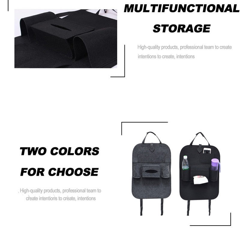 Organizador Multiusos para Asiento de Auto – Bolsillos de Almacenamiento, Montaje Colgante Universal (Impermeable, Negro) Accesorios para Auto Mi tienda