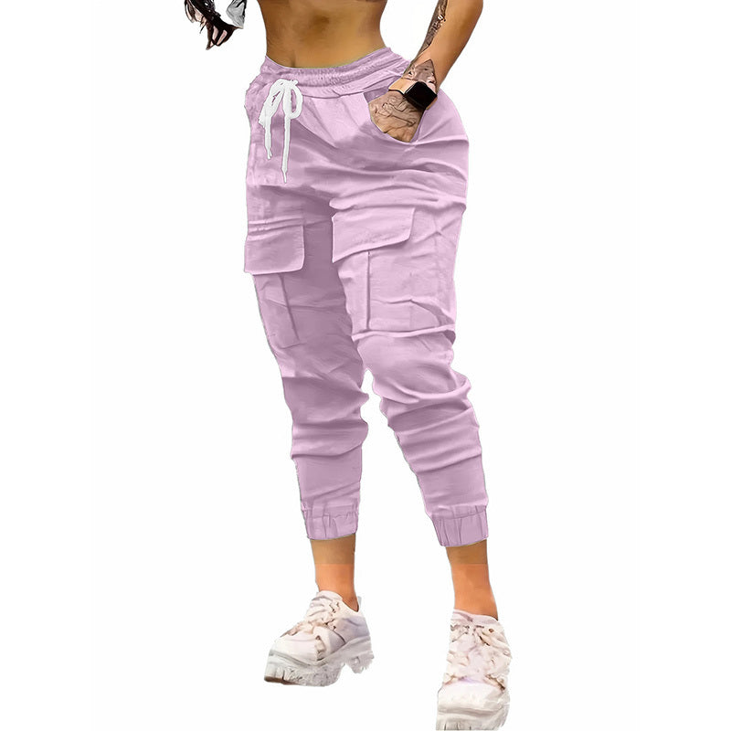 Joggers VitalMove – Cargo Rosa · Cintura Elástica · Estilo Relajado Jeans / Pantalones Mujer Mi tienda Violet 2XL