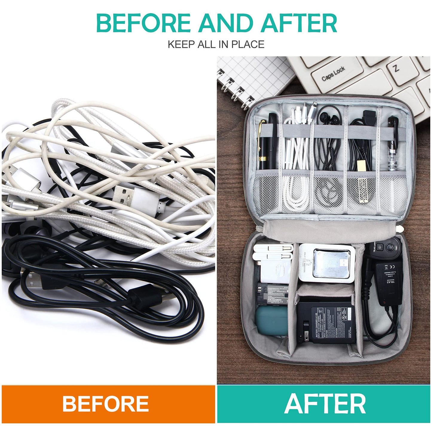 Organizador Digital Portátil Impermeable – Cables y Accesorios Electrónicos | Viajes, Oficina y Hogar Organización y Hogar NovaVitalShop