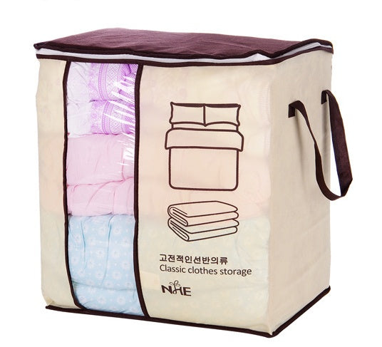 Organizador VitalCompact™ – Caja Plegable 51x45x29cm para Ropa, Edredones y Accesorios | Tela No Tejida con Ventana Transparente Organización y Hogar NovaVitalShop B 51×45×29cm