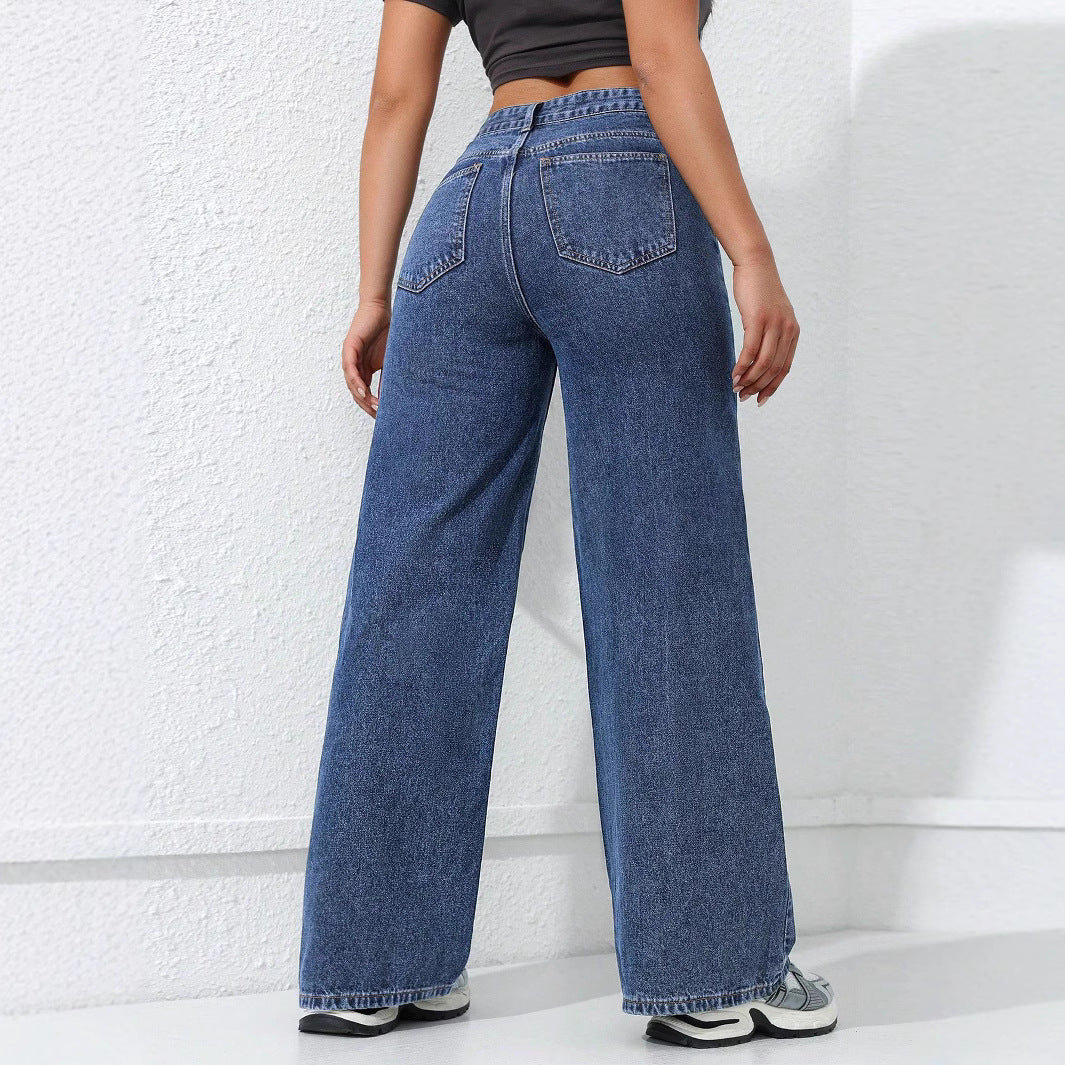 Jeans VitalFlow Mujer – Pierna Ancha, Corte Recto, Cintura Alta Estilo Urbano (XS–XL) Jeans / Pantalones Mujer Mi tienda