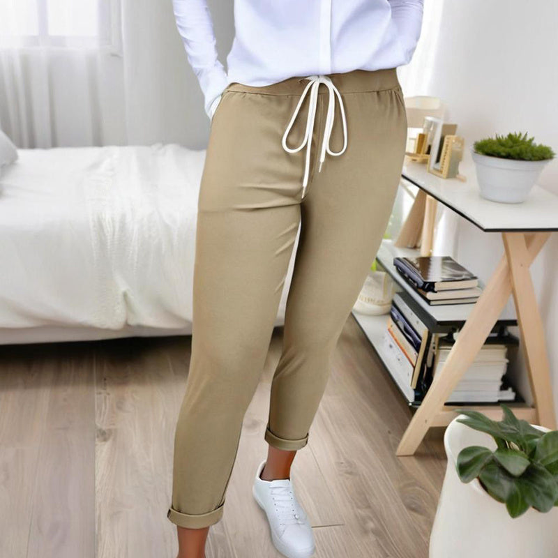 Pantalones VitalComfort – Corte Relajado, Cintura Elástica, Tejido Ligero Antirrugas (S–2XL) Jeans / Pantalones Mujer Mi tienda Khaki L