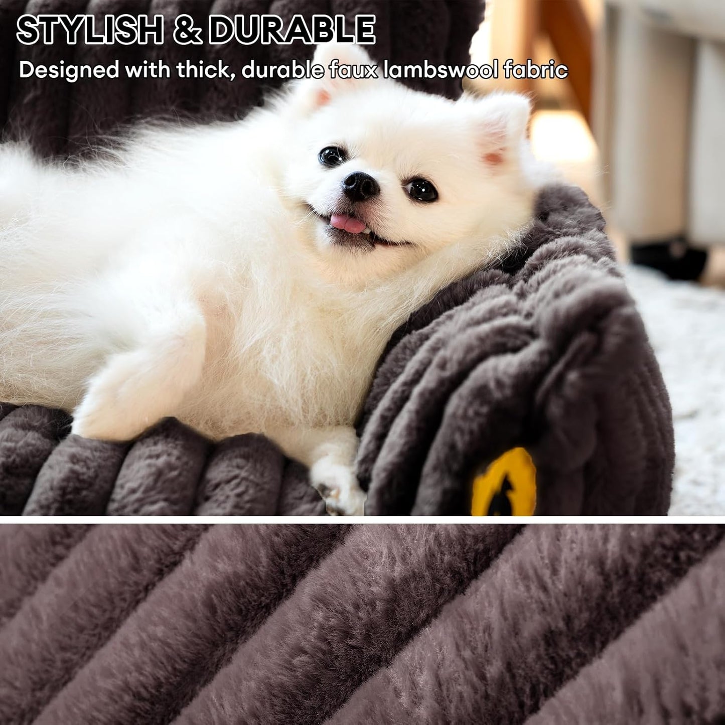 Cama Ortopédica FUNNY FUZZY para Perros Pequeños – Sofá con Funda Lavable y Base Antideslizante : Camas para mascotas / Pet Beds / Accesorios para descanso animal NovaVitalShop