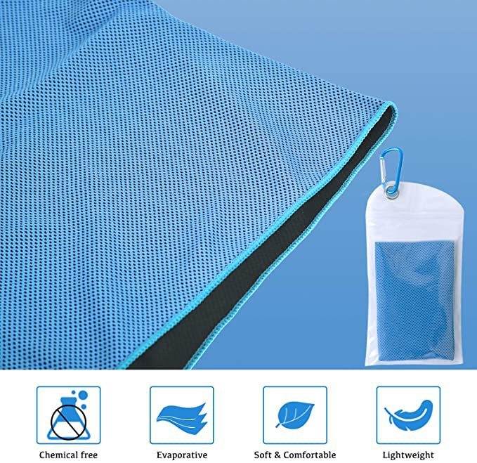 Ice Cooling Towel NovaVital – Toalla Refrescante para Deporte y Aventura (2 piezas · 30×90 cm · gris claro) Toalla deportiva · Outdoor & Fitness CJdropshipping