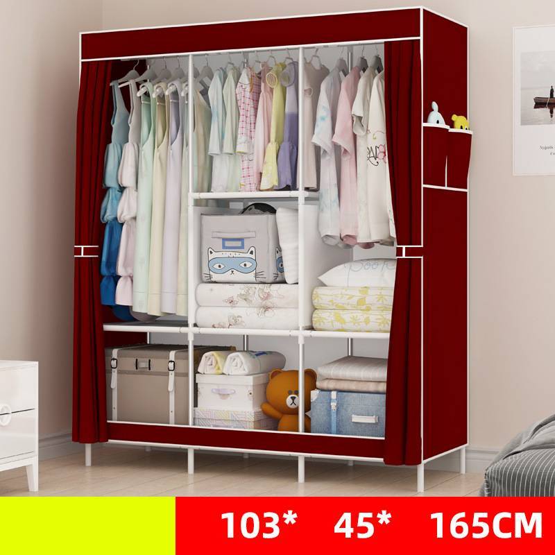Armario Individual VitalSpace - Cerrado DIY 70x45x150cm Muebles y Organización NovaVital Three Columns Wine Red