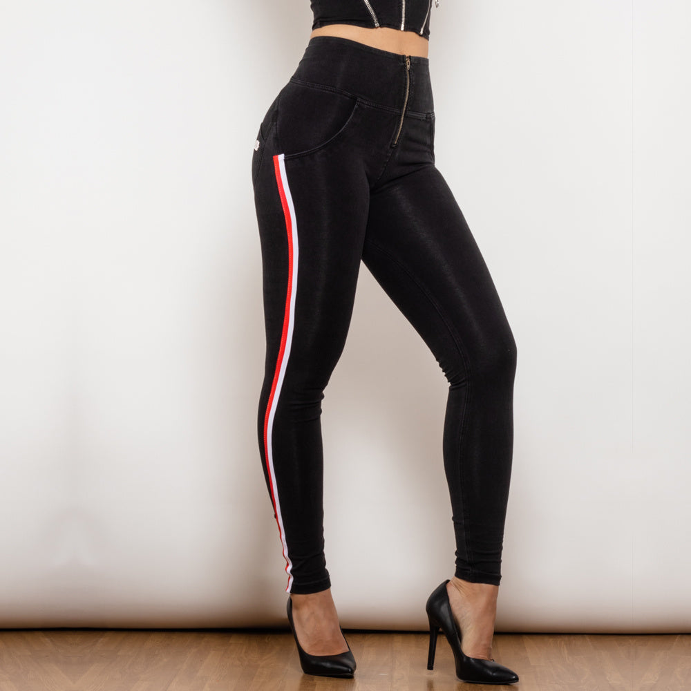 Jeans VitalFit Melody – Push-Up · Rayado · Slim Fit · Tiro Alto Jeans / Pantalones Mujer Mi tienda 822HWDBlackJS L