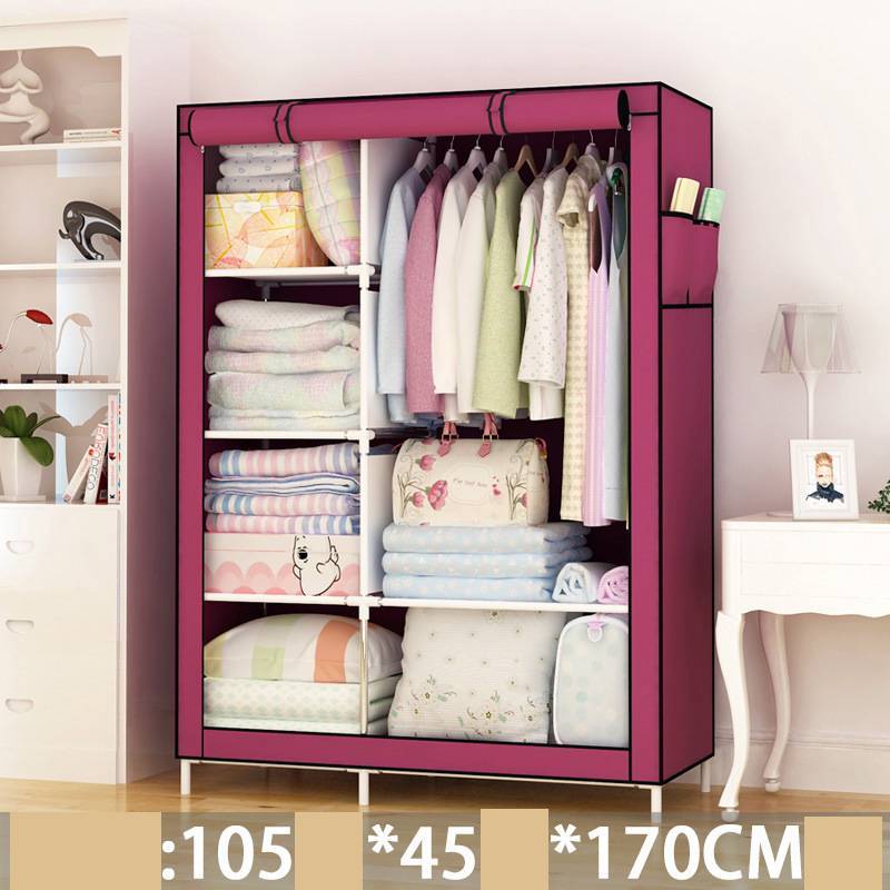 Armario Individual VitalSpace - Cerrado DIY 70x45x150cm Muebles y Organización NovaVital Wine Red