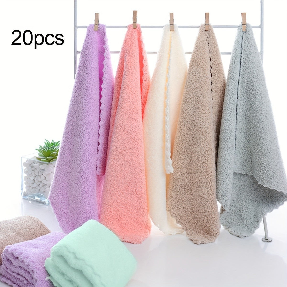 Set 20 Toallas VitalSoft - Microfibra Súper Absorbente Textiles y Limpieza NovaVital