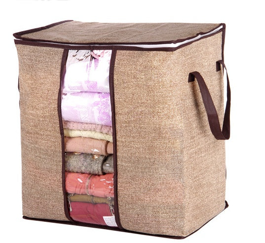Organizador VitalCompact™ – Caja Plegable 51x45x29cm para Ropa, Edredones y Accesorios | Tela No Tejida con Ventana Transparente Organización y Hogar NovaVitalShop A 51×45×29cm