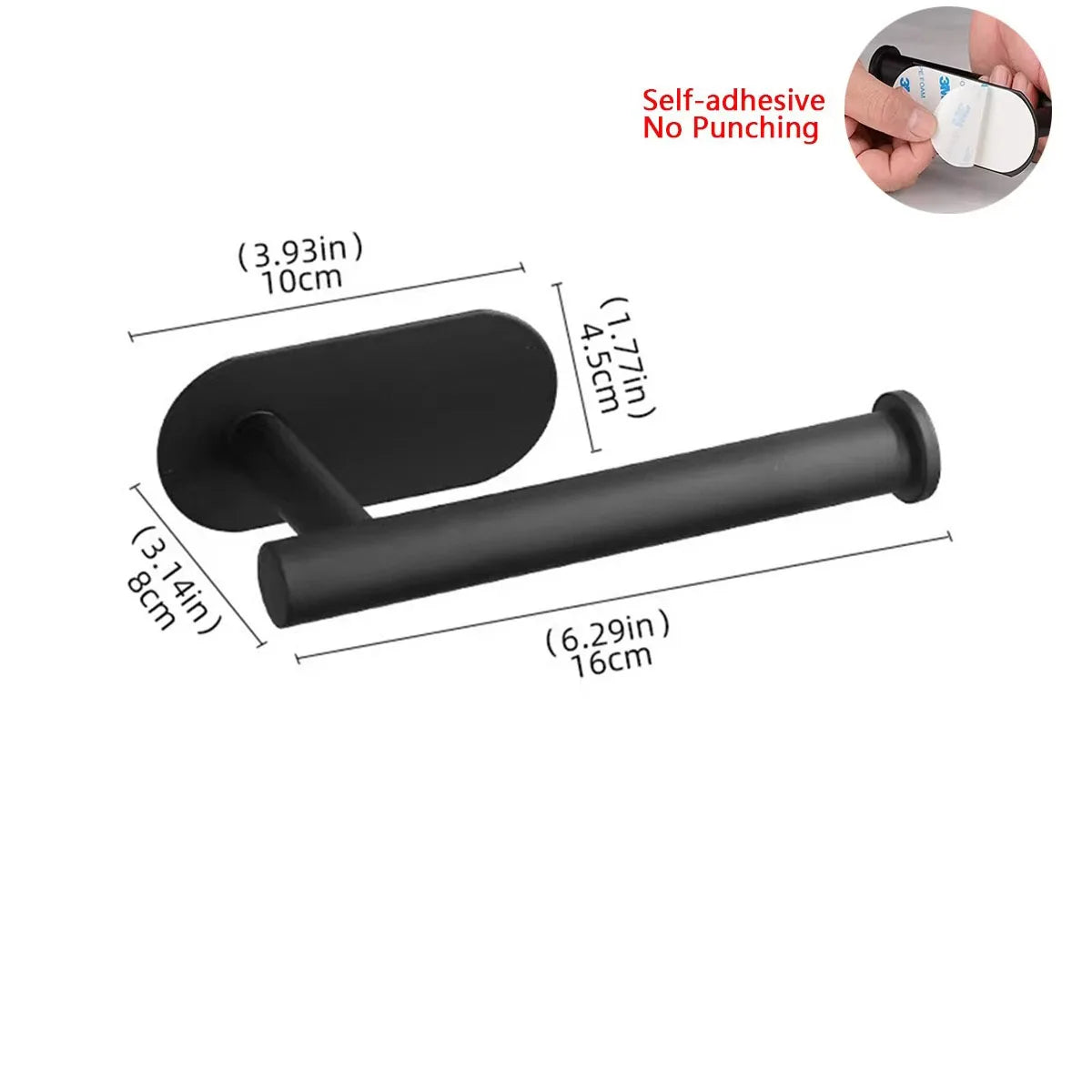 Porta Papel Higiénico VitalDesign™ – Negro y Dorado con Repisa | Elegancia y Funcionalidad para Baños Modernos