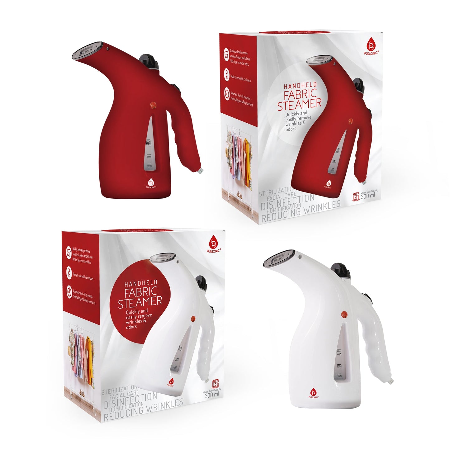 Vaporizador de Ropa Portátil Pursonic 300ml – Calentamiento Rápido en 2 Minutos, Ideal para Viajes Household Pursonicusa
