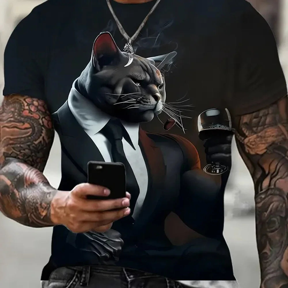 Camiseta VitalBeast Hombre – Estampado 3D Animal Print, Estilo Urbano Salvaje, Diseño Tigre/Lobo (S–2XL) Camisetas Hombre NovaVitalShop