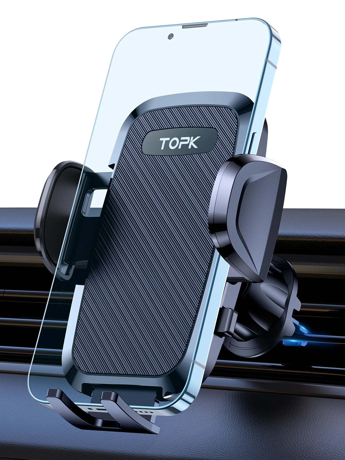 Soporte de Teléfono para Auto TOPK – Montaje por Gravedad en Ventilación de Aire (Compatible con iPhone y Android, 360°) auto NovaVitalShop