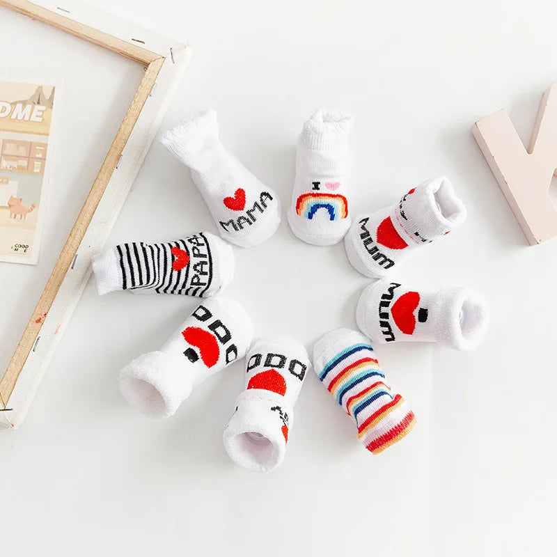 🧦 Medias Suaves con Letras para Bebé – Primavera/Verano, Algodón, Unisex bebe NovaVitalShop