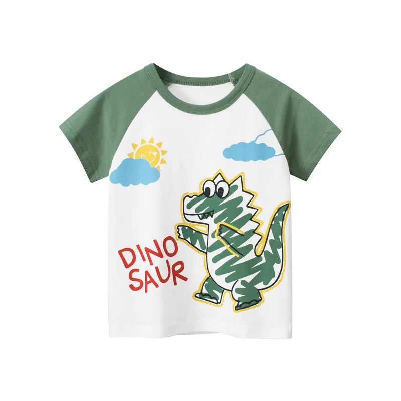👕 Camisetas Infantiles de Verano OLEKID 2025 – Estampado de Dibujos Animados, Manga Corta, Niños 2–8 Años bebe NovaVitalShop 9425A 6T