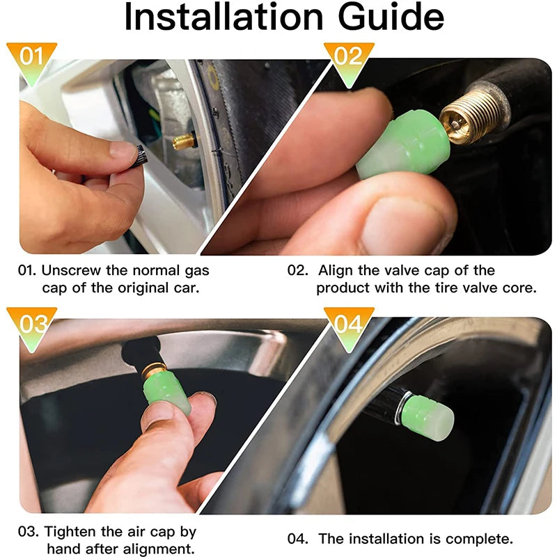 Kit Decorativo para Ruedas – 20 Stickers Reflectantes + 4 Tapas de Válvula Fluorescentes (Universal para Auto, Moto y Bicicleta) auto NovaVitalShop