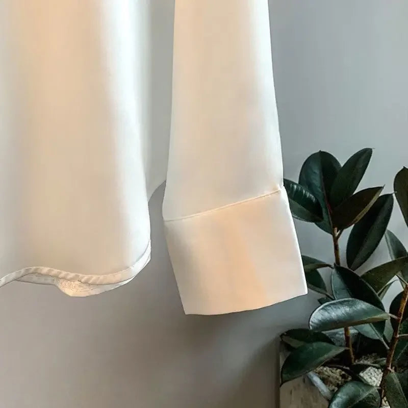 Elegancia Coreana – Cárdigan de Primavera con Cuello Solapa y Botones para Mujer (Estilo Minimalista Chic, Talla S–XXL) Camisetas Mujer Oversized NovaVitalShop