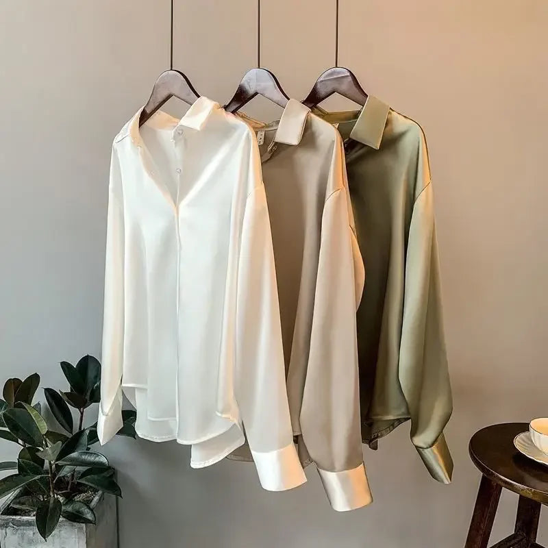 Elegancia Coreana – Cárdigan de Primavera con Cuello Solapa y Botones para Mujer (Estilo Minimalista Chic, Talla S–XXL) Camisetas Mujer Oversized NovaVitalShop