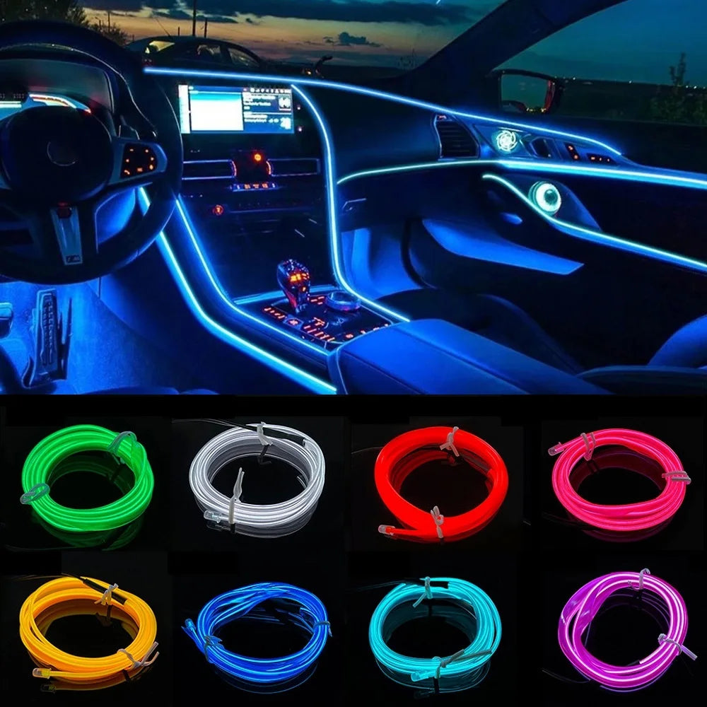 Tira LED Decorativa para Auto – Luz Ambiental Flexible USB (1M/3M/5M/10M, RGB Multicolor) auto NovaVitalShop