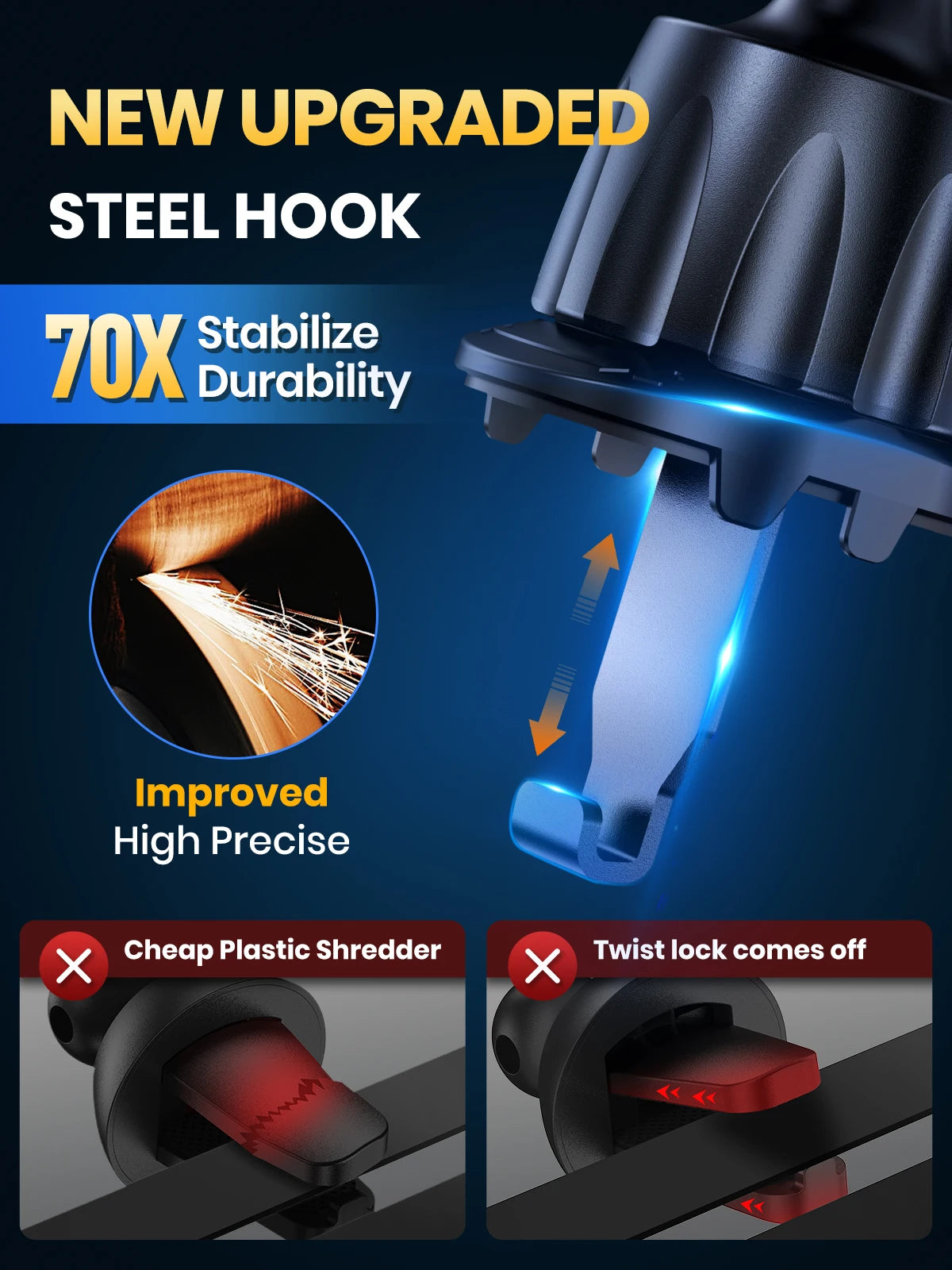Soporte de Teléfono para Auto TOPK – Montaje por Gravedad en Ventilación de Aire (Compatible con iPhone y Android, 360°) auto NovaVitalShop