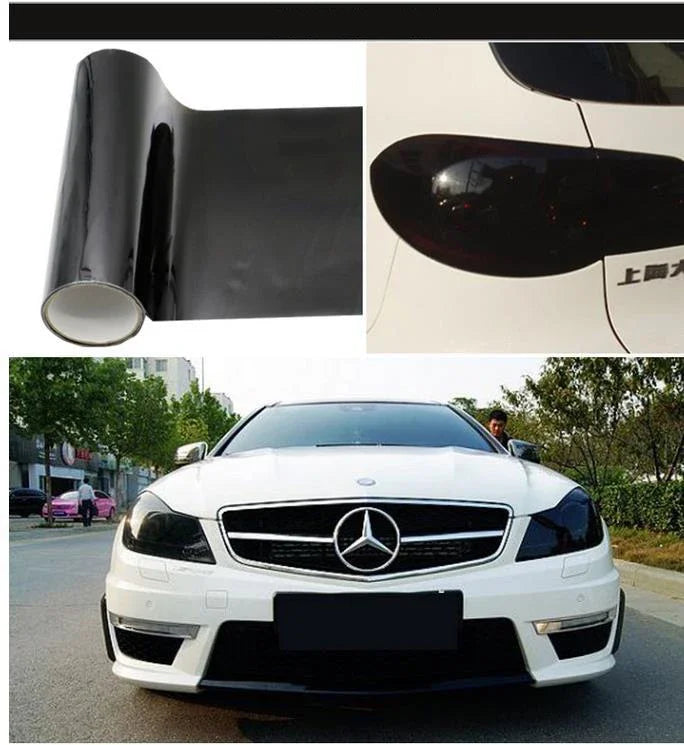 Film Vinílico Ahumado Transparente – 30 × 60 cm para Faros, Luces Traseras y Antiniebla (Autoadhesivo, Removible) auto NovaVitalShop Deep Black