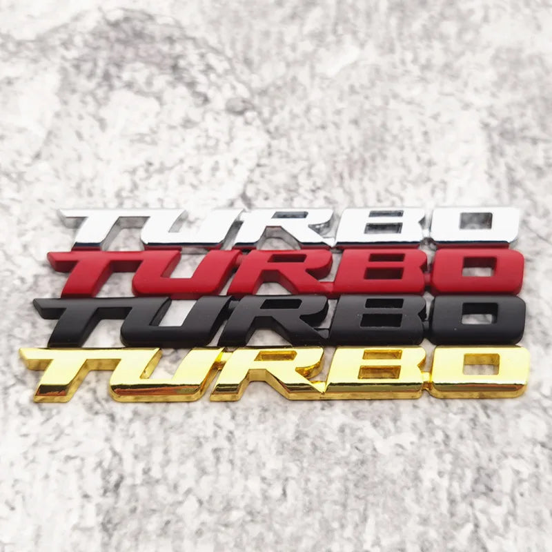 Emblema 3D Turbo Boost – Sticker Metálico Cromado para Auto y Moto (9.7 × 1.1 cm, Adhesivo 3M) auto NovaVitalShop