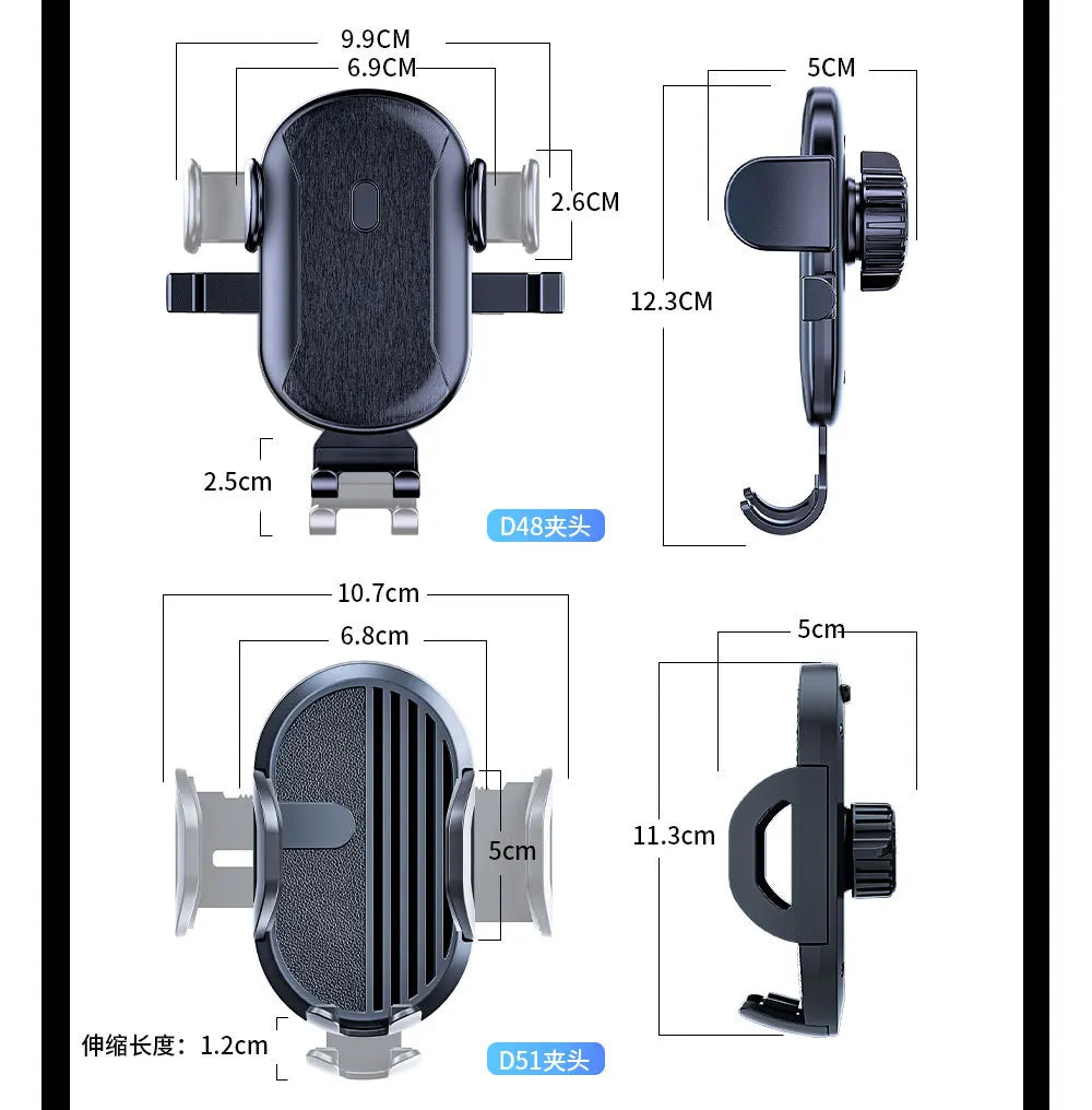 Soporte Universal para Teléfono – Montaje por Gravedad con Clip de Gancho para Ventilación (2025 Upgrade, Compatible con iPhone y Android) auto NovaVitalShop