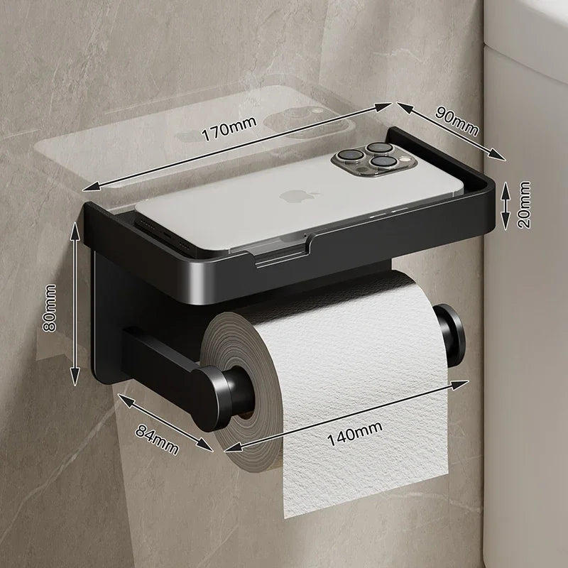 Porta Papel Higiénico VitalDesign™ – Negro y Dorado con Repisa | Elegancia y Funcionalidad para Baños Modernos Baño y Decoración NovaVitalShop Burgundy