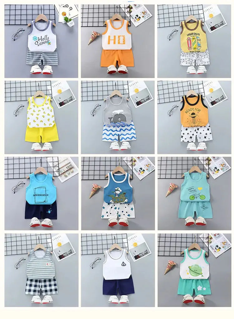 🧒 CottonPlay Vest Set – Conjunto Infantil de Verano 2 Piezas Conjuntos Infantiles / Ropa Deportiva Infantil / Sets 2 Piezas NovaVitalShop