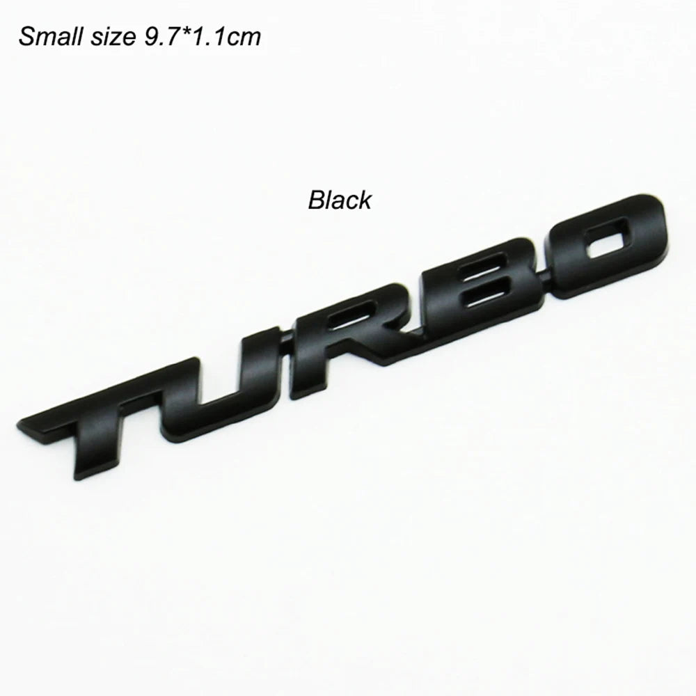 Emblema 3D Turbo Boost – Sticker Metálico Cromado para Auto y Moto (9.7 × 1.1 cm, Adhesivo 3M) auto NovaVitalShop Black