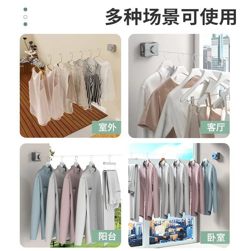 Tendedero Retráctil VitalDry - 5M Invisible Anti-Hundimiento Lavandería y Hogar NovaVitalShop