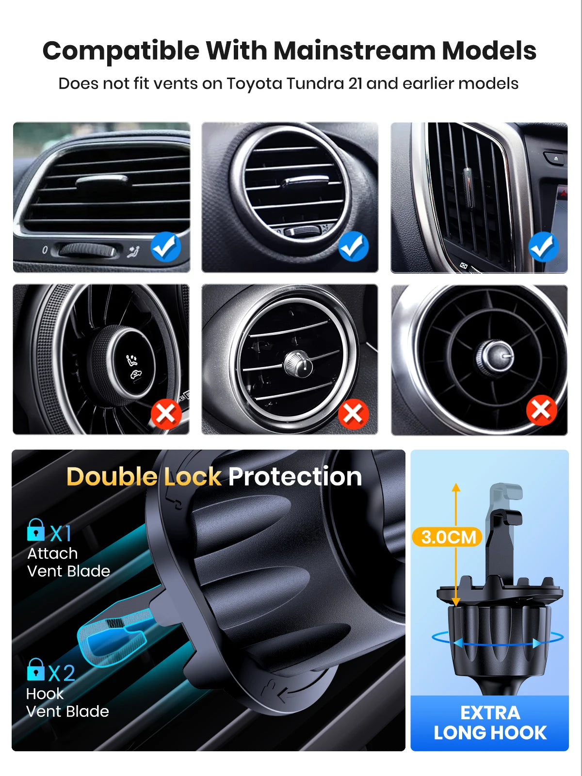 Soporte de Teléfono para Auto TOPK – Montaje por Gravedad en Ventilación de Aire (Compatible con iPhone y Android, 360°) auto NovaVitalShop