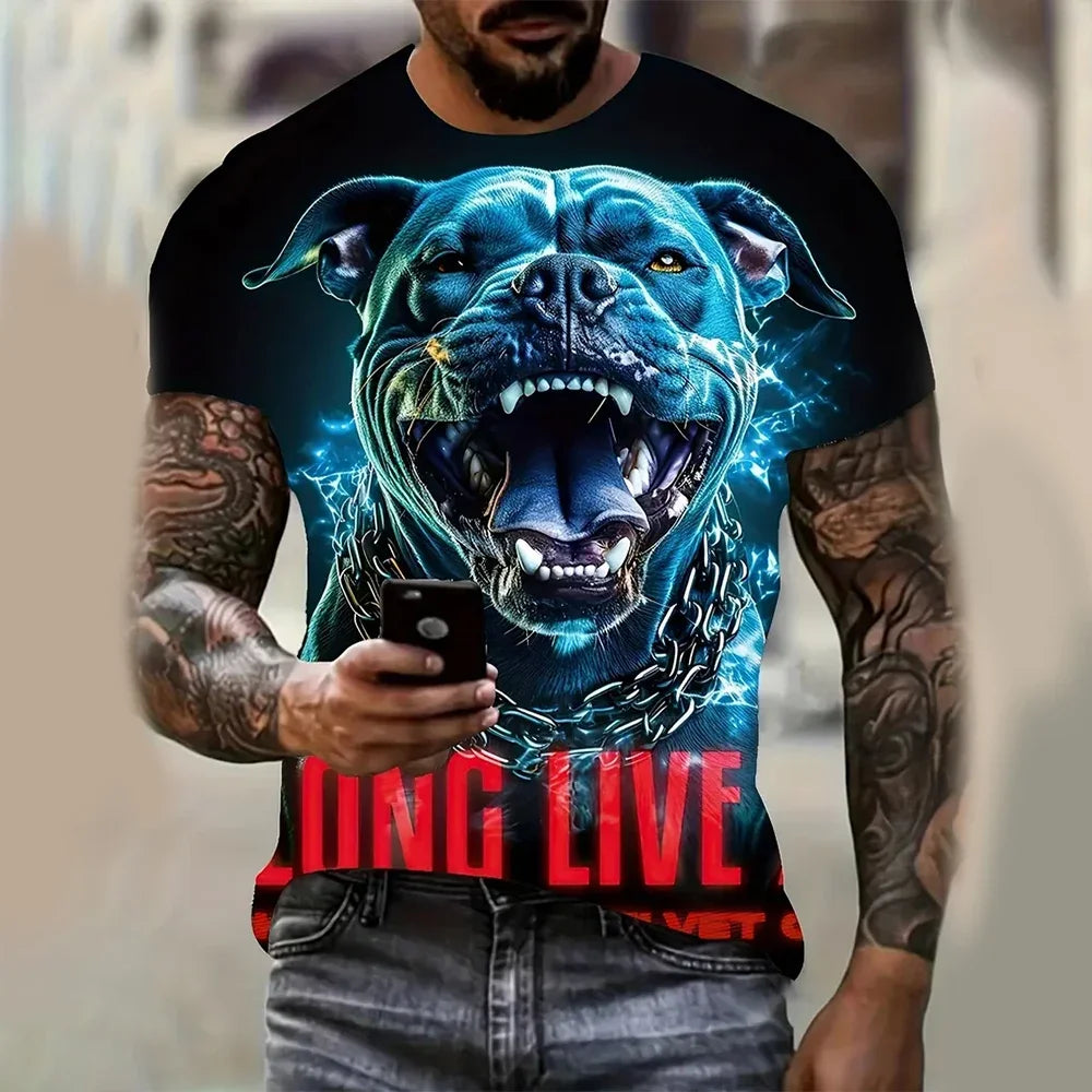 Camiseta VitalBeast Hombre – Estampado 3D Animal Print, Estilo Urbano Salvaje, Diseño Tigre/Lobo (S–2XL) Camisetas Hombre NovaVitalShop