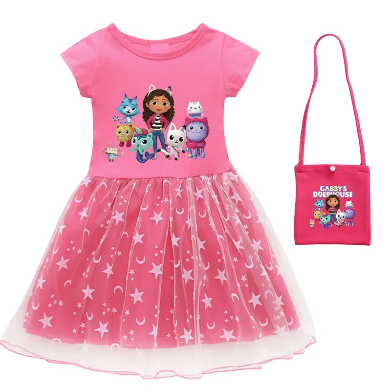 👗 Vestido de Verano Gabby’s Dollhouse – Princesa, Cosplay, con Bolso y Diadema Vestidos Infantiles NovaVitalShop Dress B 1 CHINA 110