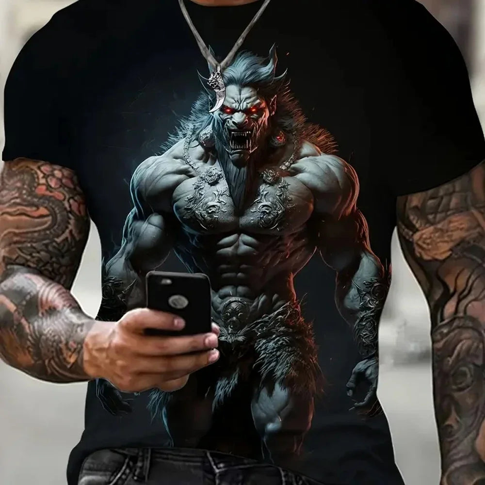 Camiseta VitalBeast Hombre – Estampado 3D Animal Print, Estilo Urbano Salvaje, Diseño Tigre/Lobo (S–2XL) Camisetas Hombre NovaVitalShop
