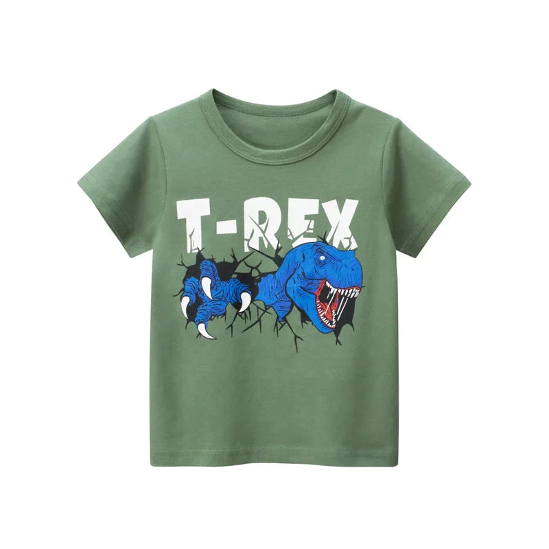 👕 Camisetas Infantiles de Verano OLEKID 2025 – Estampado de Dibujos Animados, Manga Corta, Niños 2–8 Años bebe NovaVitalShop