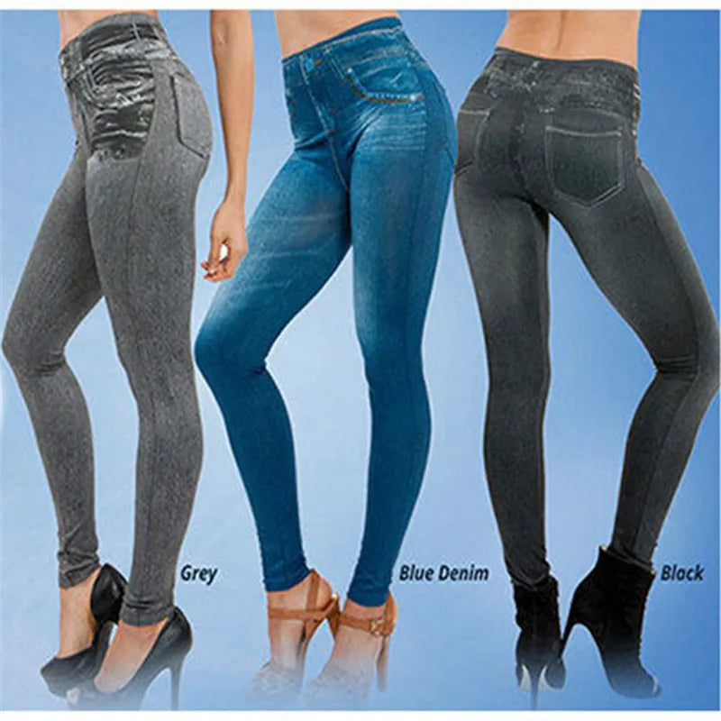 Leggings NovaVital Mujer – Imitación Denim, Tiro Alto, Elásticos y Moldeadores (S–2XL) leggings mujer NovaVitalShop