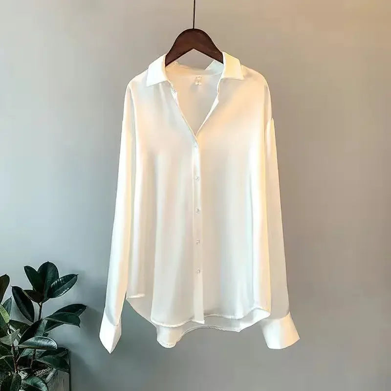 Elegancia Coreana – Cárdigan de Primavera con Cuello Solapa y Botones para Mujer (Estilo Minimalista Chic, Talla S–XXL) Camisetas Mujer Oversized NovaVitalShop